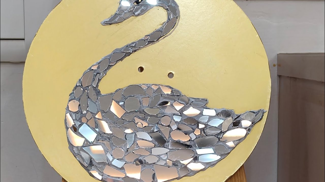 Kabad to art #diy #swan #mirrorwork #mirrorart #mosaicart #craft #uniqueart #creative #ytstudio #art