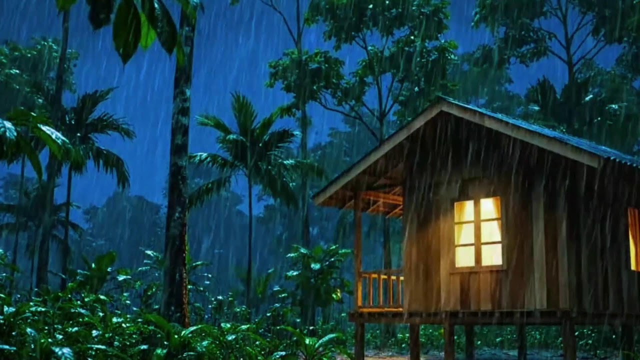 Realistic Night Rain & Thunder Sounds | ASMR Sleep & Meditation  | HEAVY RAIN | RAIN SOUNDS | RAIN