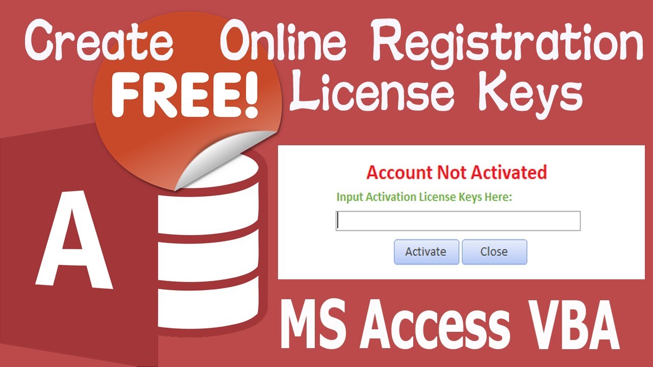 MS Access VBA: Secure Database with Online License Key for FREE. Work Files Attached.