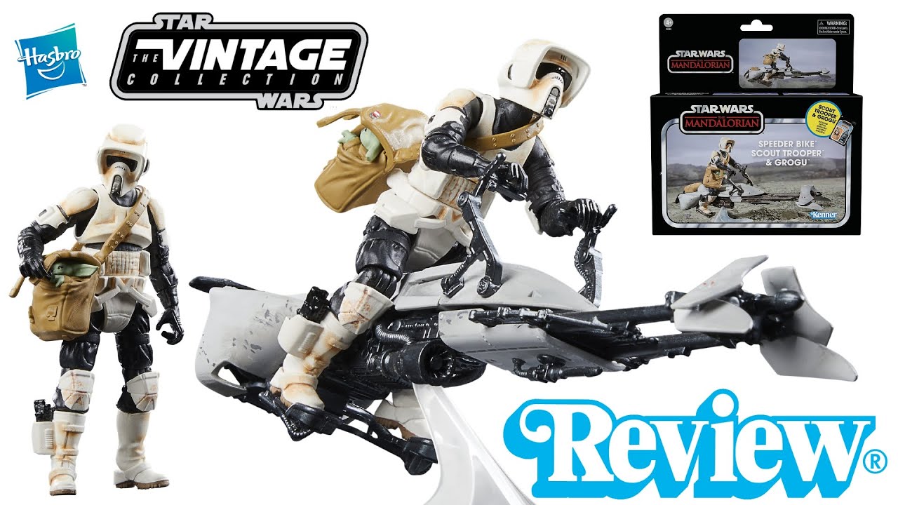 Винтажная коллекция Speeder Bike Scout Trooper & Grogu