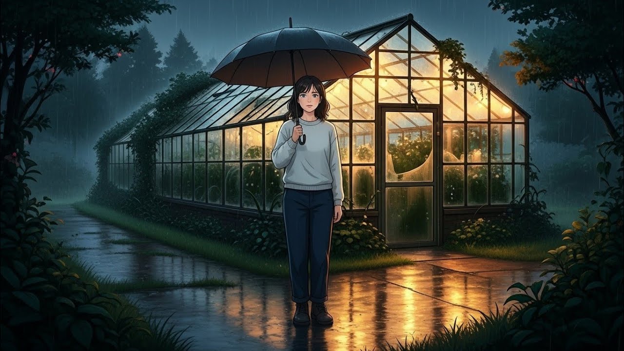 Heavy Rain on Glass Tiny Home 🌧️ Cozy Ghibli ASMR 