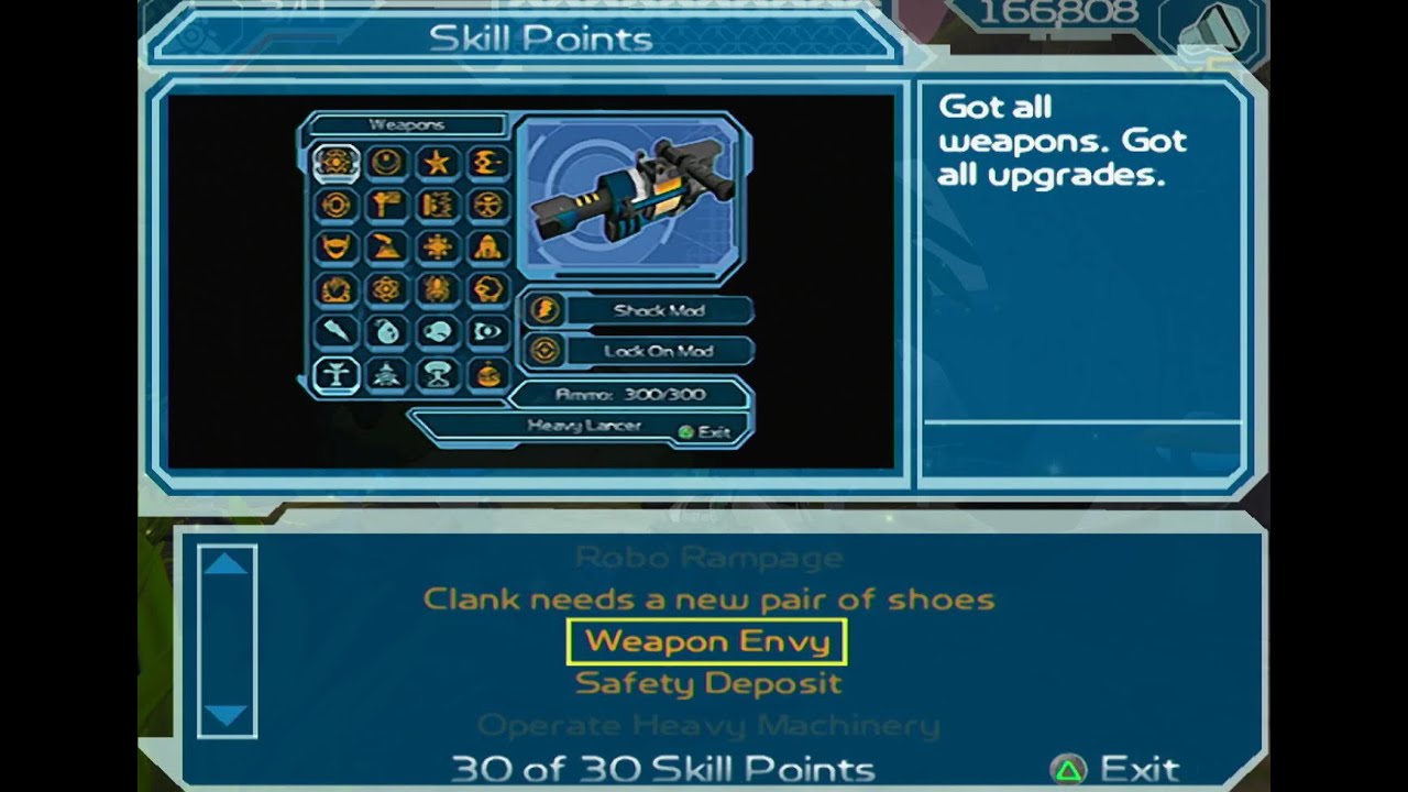 Ratchet and Clank 2 Going Commando Skill Point Weapon Envy