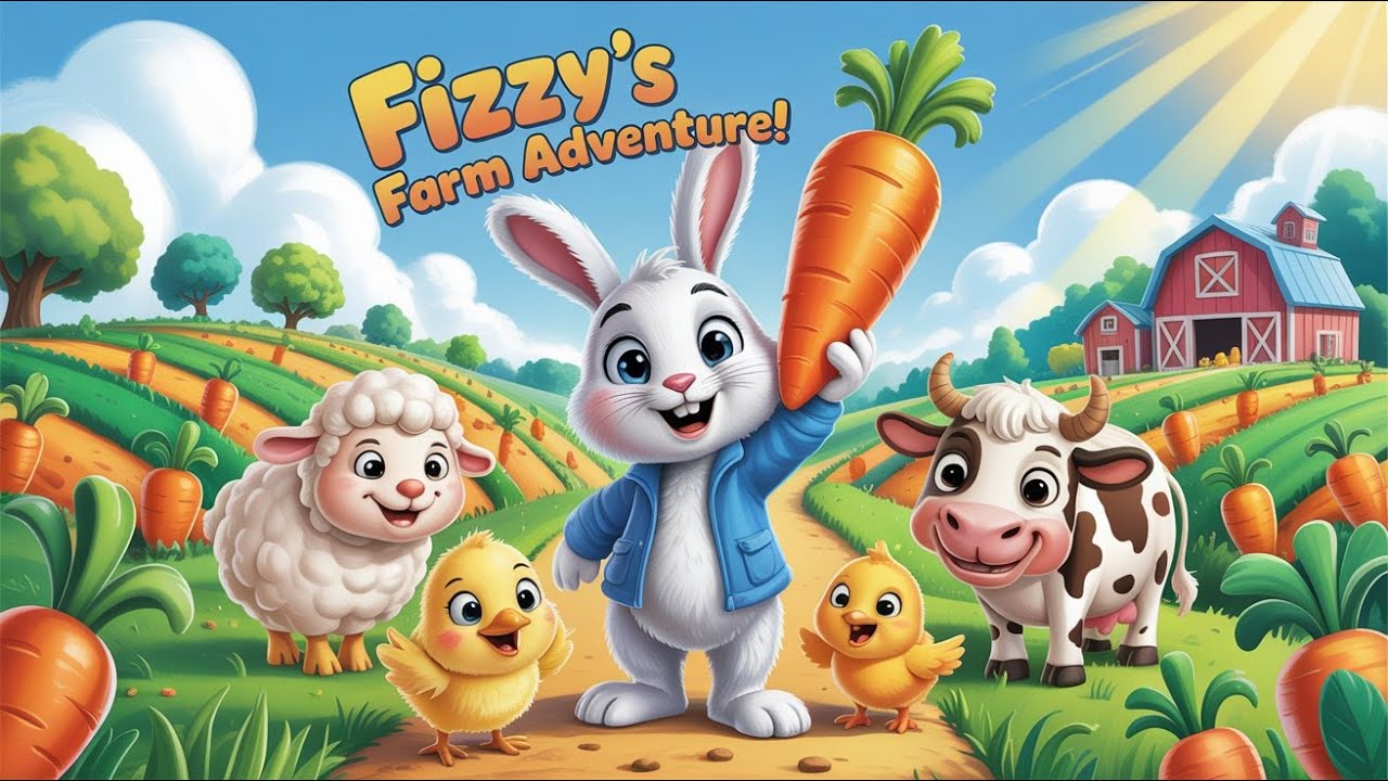 🌾 Fizzy’s Farm Adventure! 🐰 | 3D Cartoon Kids Short | @crispycarrotfarm