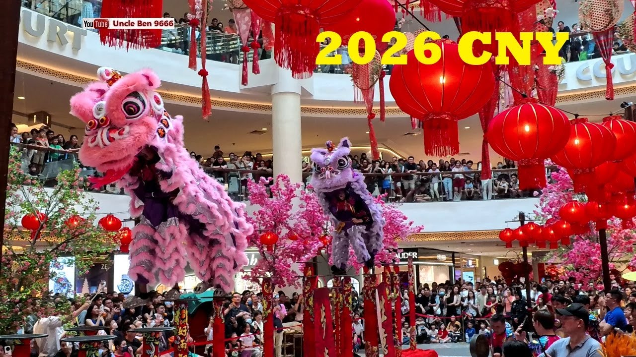 2026 CNY Acrobatic Lion Dance Performance (Double Lions) #MidValleyMegamall #雪蘭莪安邦金英龍獅體育會