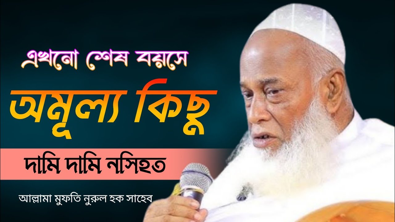 শেষ বয়সেও দামি এবং অমূল্য কিছু নসিহত। আল্লামা মুফতি নুরুল হক সাহেব।।