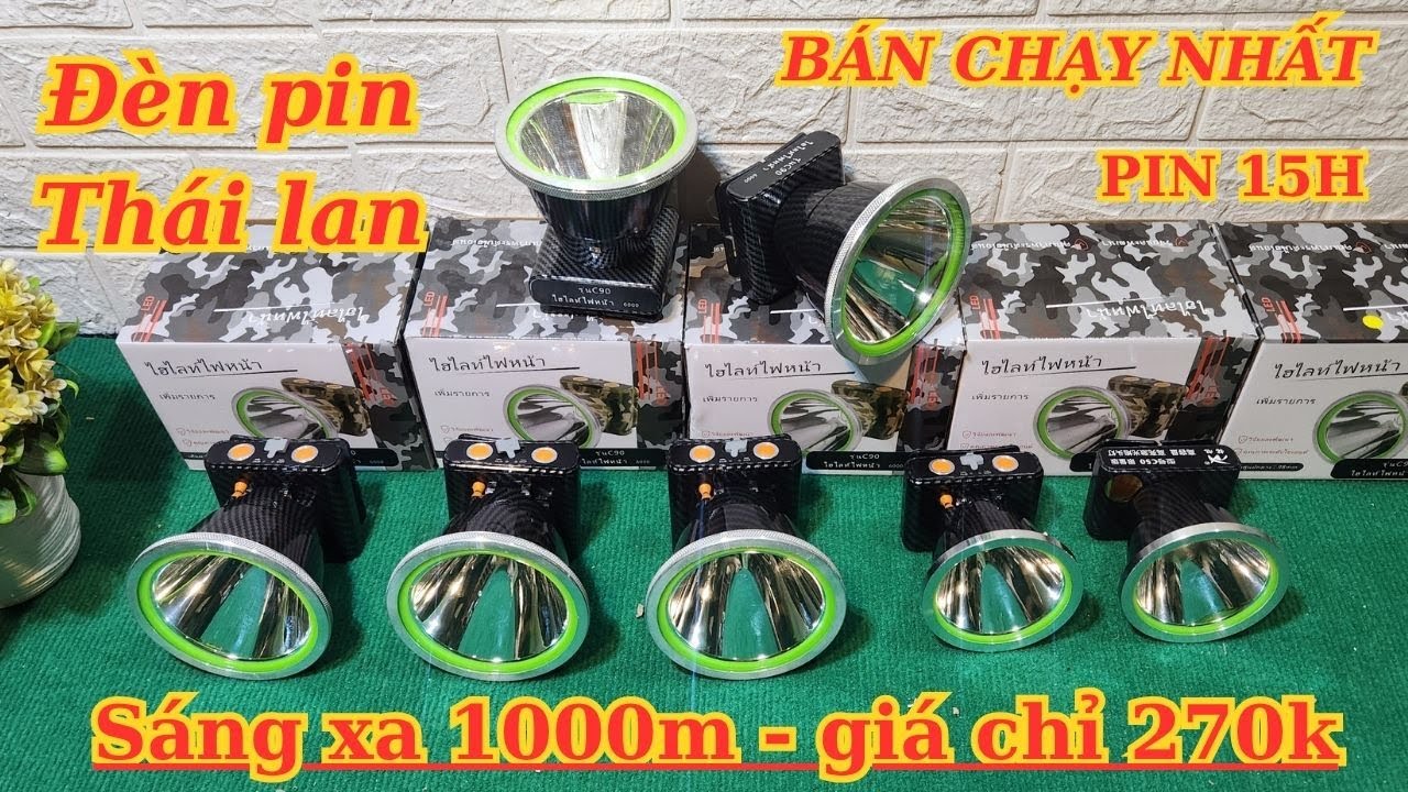 Đèn pin đội đầu thái lan đẳng cấp số 1 trên thị trường | sáng xa , pin lâu , giá rẻ | đèn soi cá