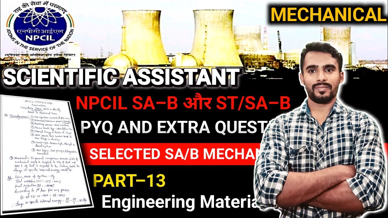NPCIL SA/B Mech Fix Mcq Pt-13 l npcil scientific assistant b previous year question paper mechanical
