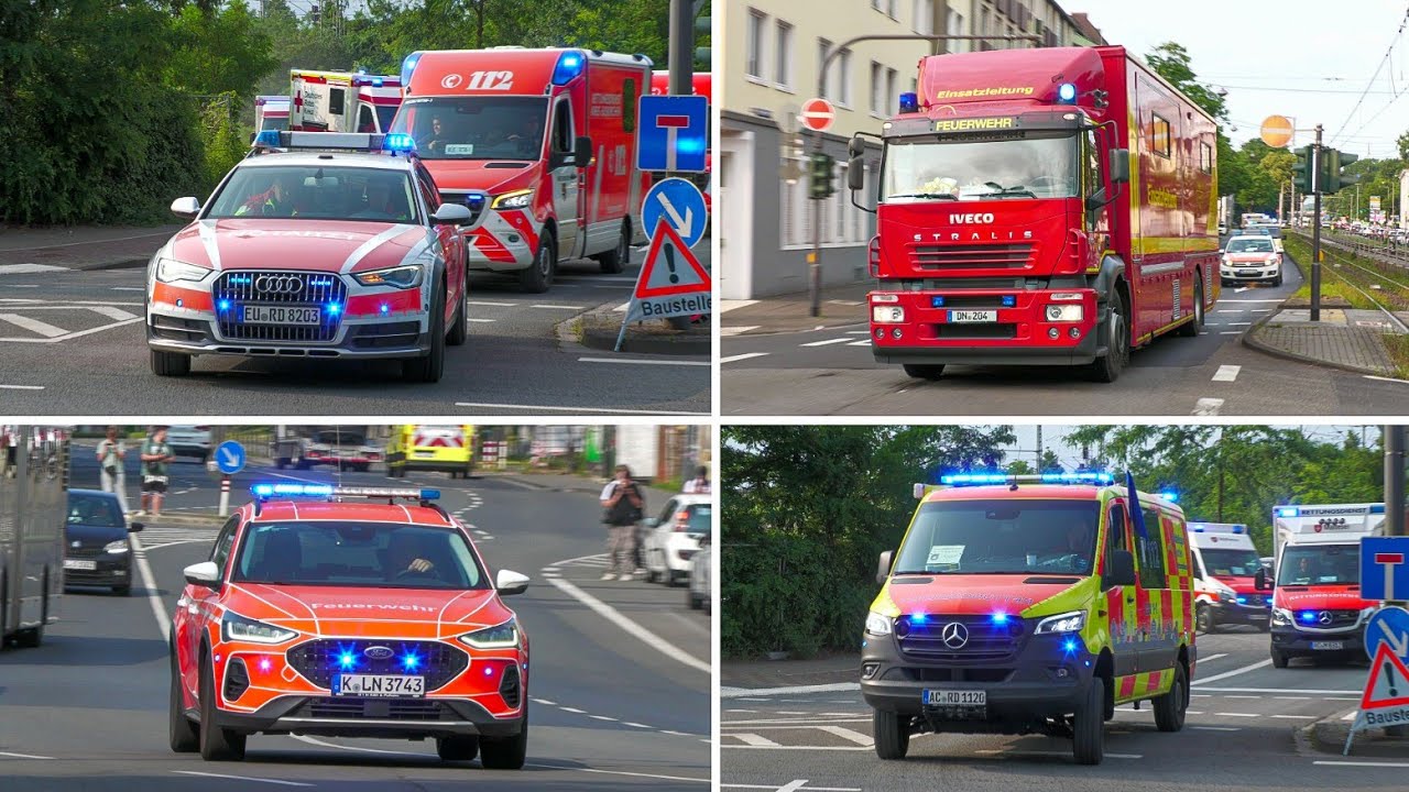 [Größte Evakuierung der Nachkriegszeit] Einsatzfahrten zu Bombenfund in Köln-Deutz