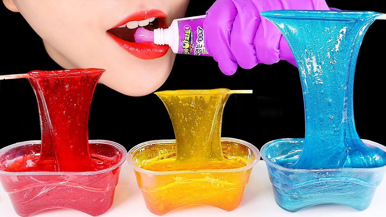 ASMR BUBBLE JELLY ASMR CHEWING GUM ASMR EDIBLE SLIME ASMR