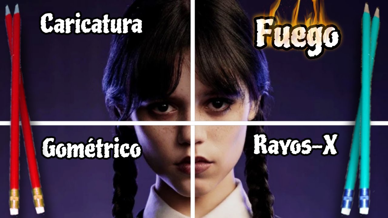 Dibujo a Merlina en 4 ESTILOS SORPRENDENTES - La Ruleta Decide