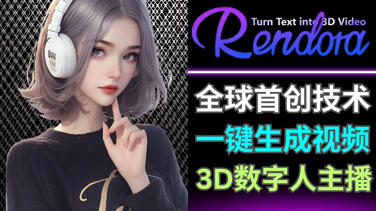 Rendora.Ai: 全球首创3D数字人，一键生成视频，支持唇形匹配和中文语音