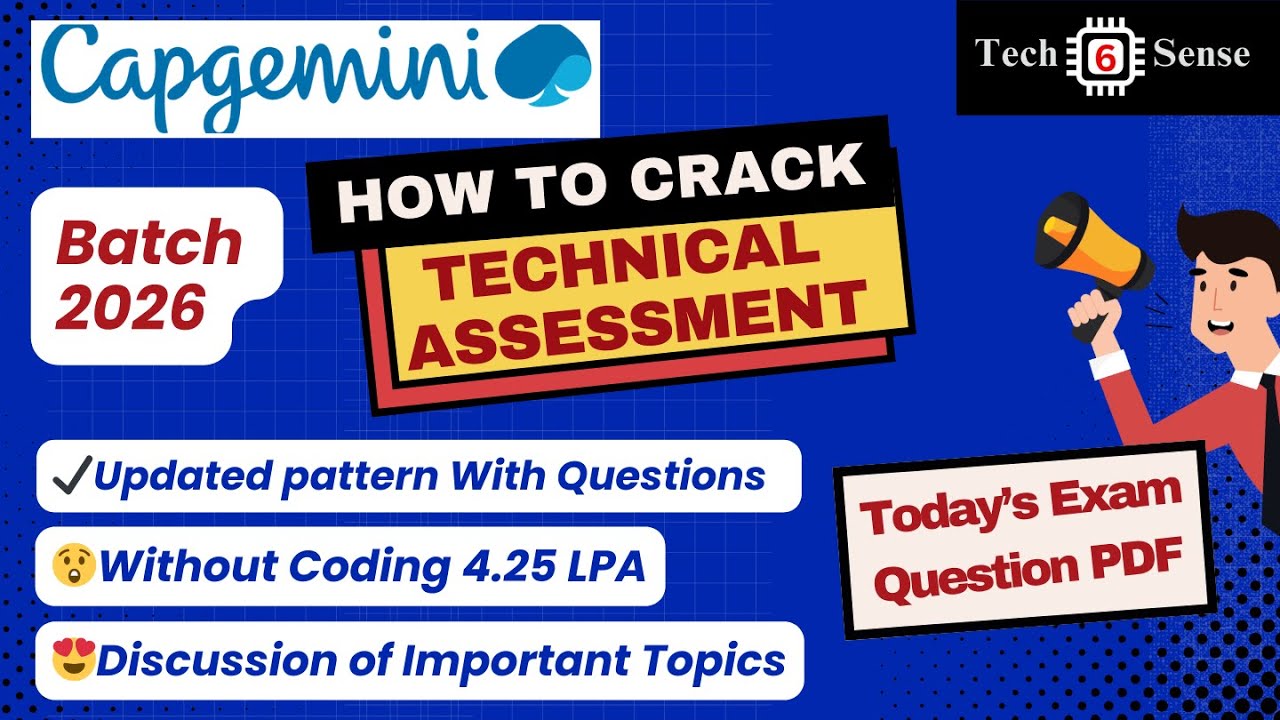 Questions Asked in Capgemini Exceller Campus Drive 2025-26 | Complete Technical Assessment Process