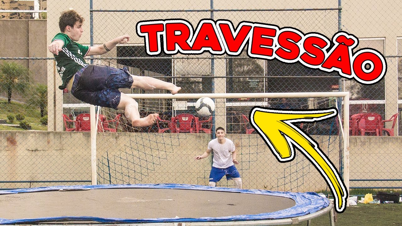 DESAFIO DO TRAVESSÃO NA CAMA ELÁSTICA !!!