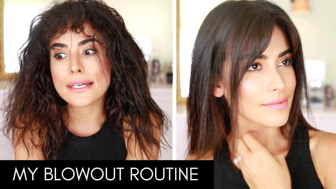 How I Blow Dry & Style My Hair with BANGS! | Wet to Dry