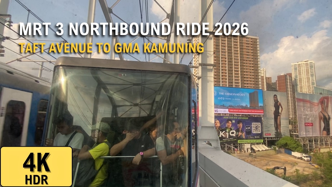 2026 MRT 3 Northbound Ride from Taft Avenue to GMA Kamuning Station | 4K HDR