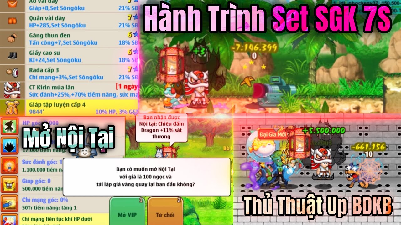 Ngọc Rồng Online - Hành Trình Set Songoku 7S Đi Up Sức Mạnh Và Mở Nội Tại