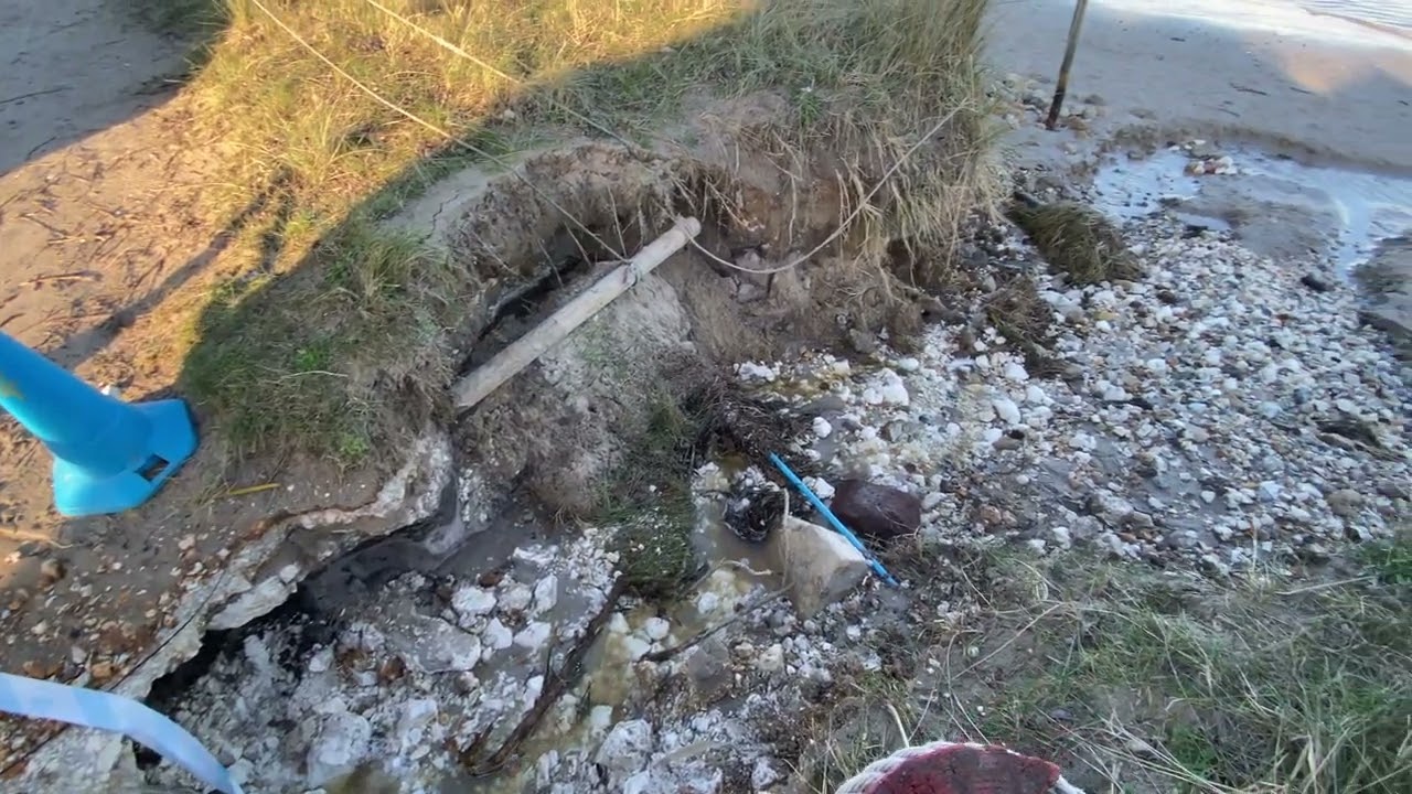 New erosion at Studland near Knoll beach car park
