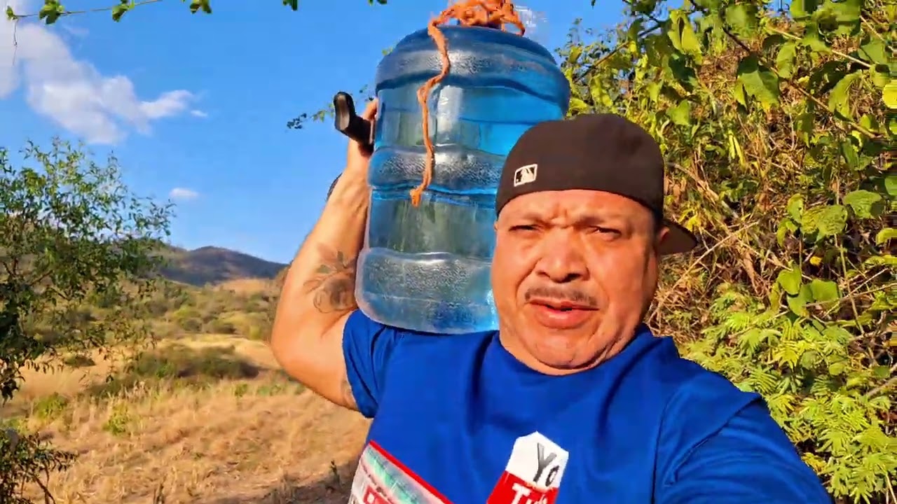 A regar los árboles en mi terreno 