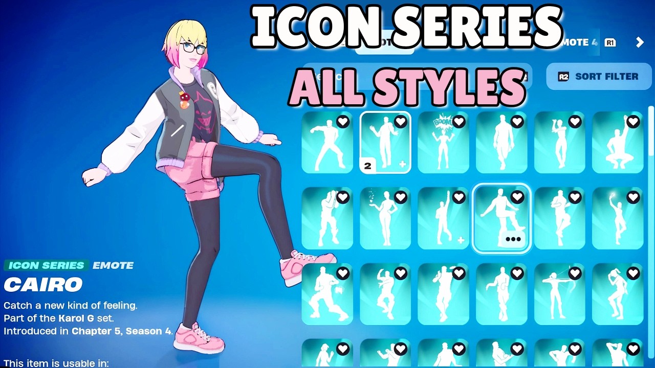 ALL ICON SERIES EMOTES & TIKTOK DANCES! GWENPOOL