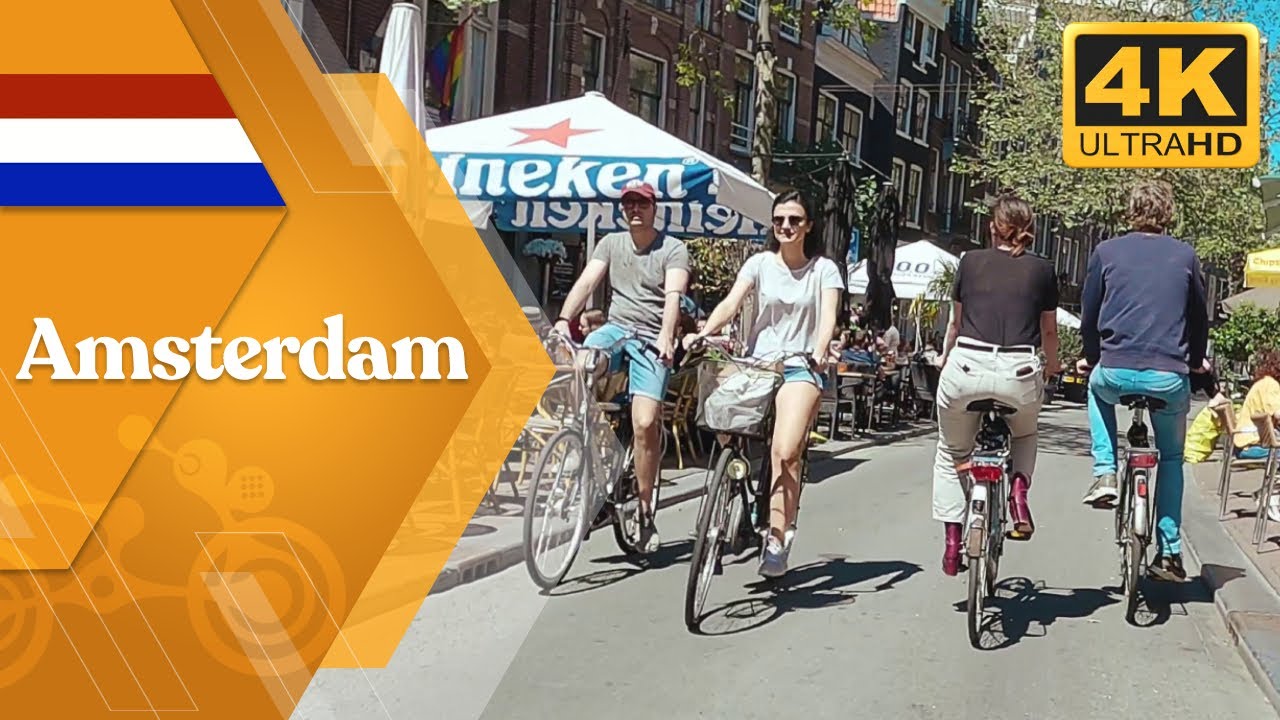 Cycling in a sunny day in Amsterdam 2021 🇳🇱  with OV fiets after lockdown - 4k|60fps