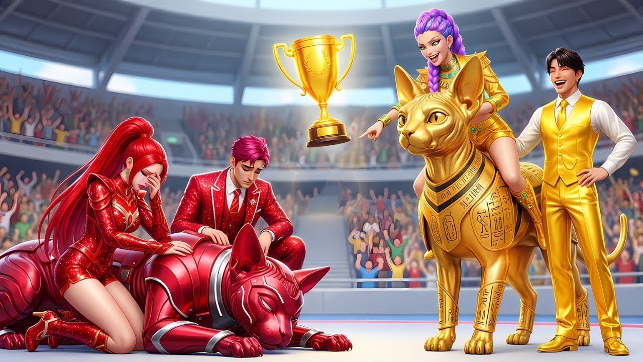 🔥 Golden Family vs Ruby Family – RUMI Wins the Magic Sphynx Cat Racing Championship! 🐱🏆