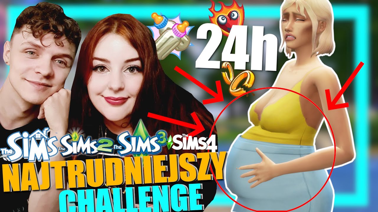 PRÓBUJEMY URODZIĆ JAK NAJWIĘCEJ DZIECI, ALE mamy TYLKO 24h! SIMS 1-4