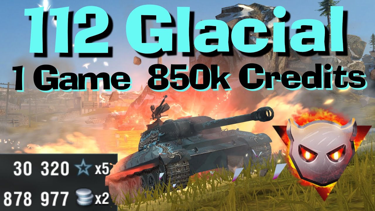 WOT Blitz Big Boss 112 Glacial || 850 000 Credits in 1 Game