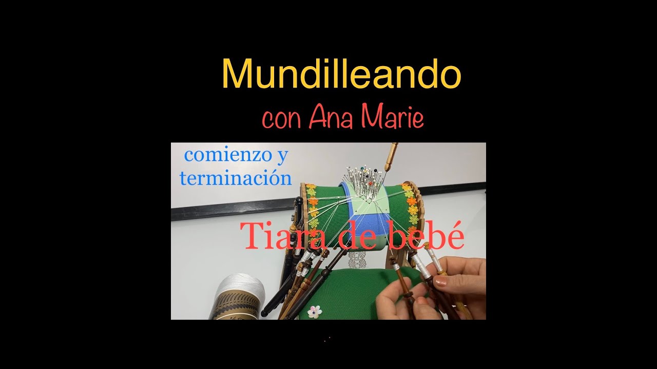 Bobbin lace-Mundillo-bolillos: Proyecto 1 - TIARA DE BEBE: comienzo y terminación