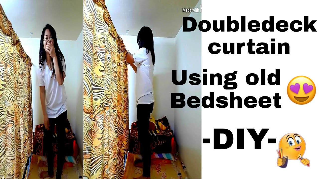 How to make Bed Curtain on top of doubledeck |using old bedsheet|- DIY |#vlog 001|