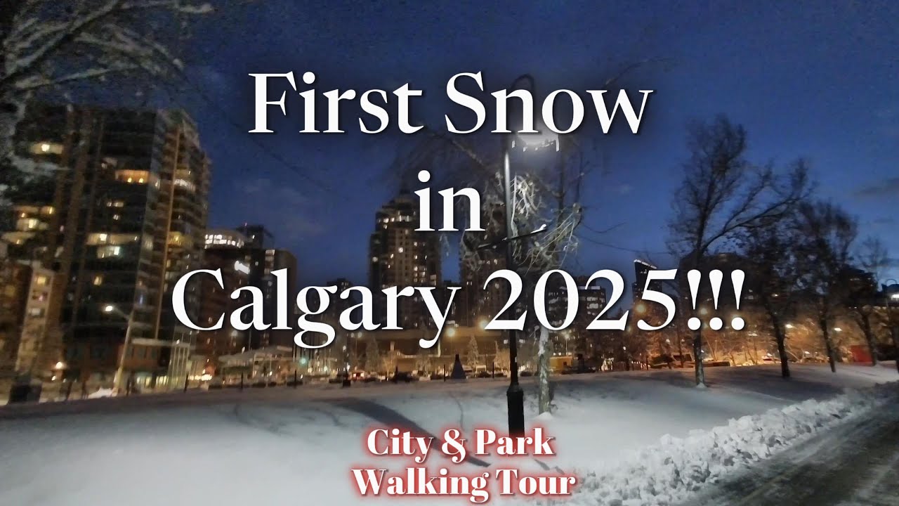 Snowfall in Calgary | Peaceful Winter City Walk in the Park | Walking Tour (No Talking)