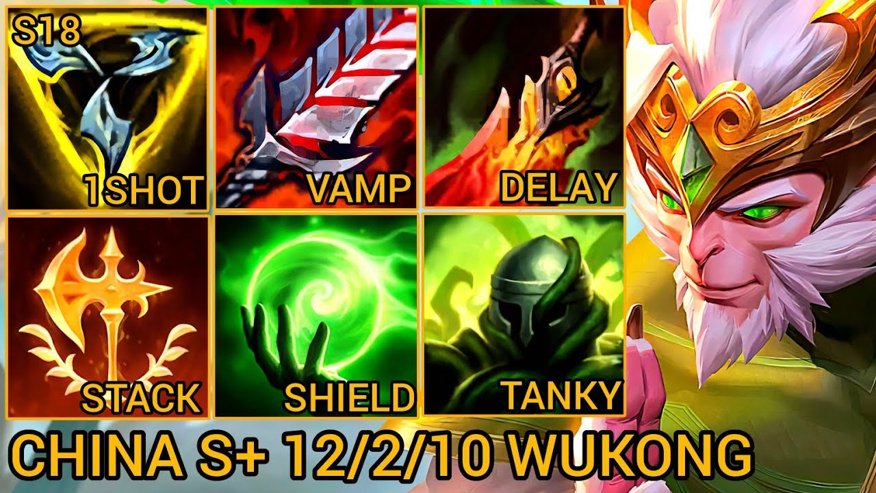 Wukong MVP Jungle 12/2/10 - China Server Wild Rift Season 18 New Build Best Tier By Tiarty