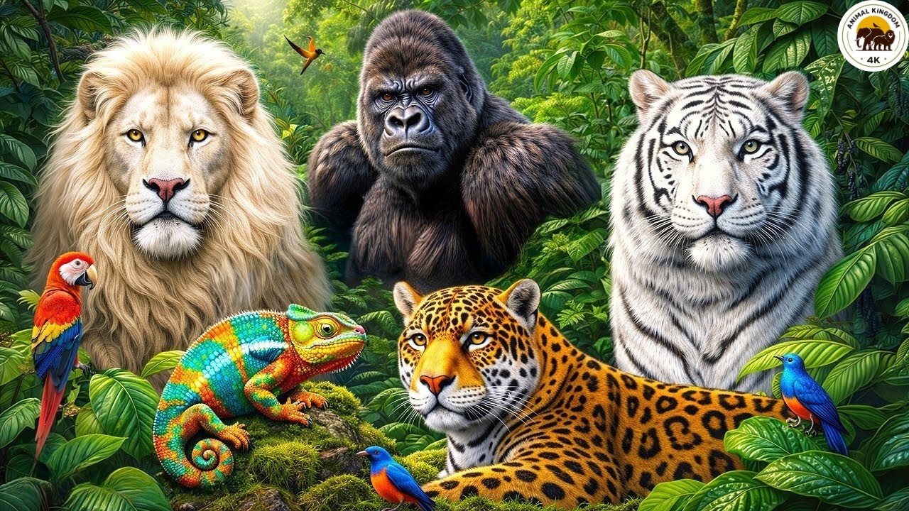 Relaxing Walk In The Amazon 🌿 Sloth Hugs, River Otters, Tapirs & Jaguar Family | 4K HDR Wildlife