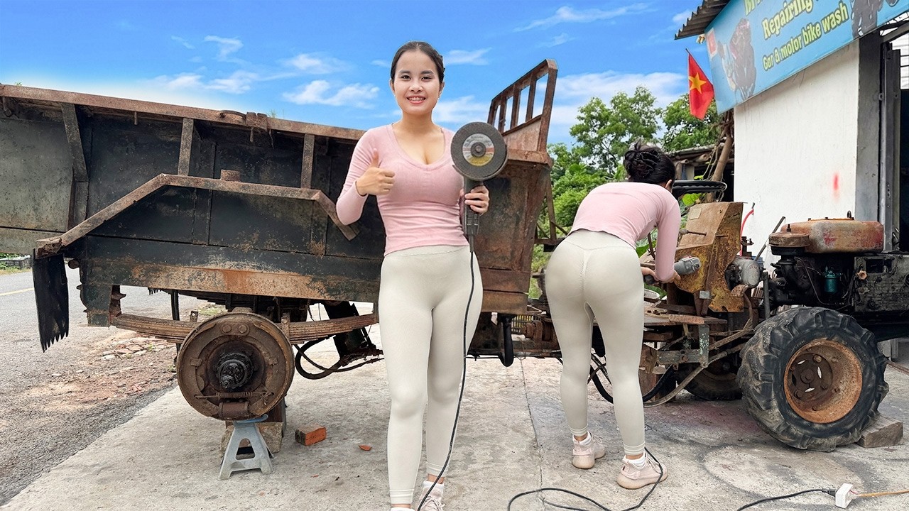 Girl's Challenge: Restoring the Wheels and Body of an Old Farm Truck