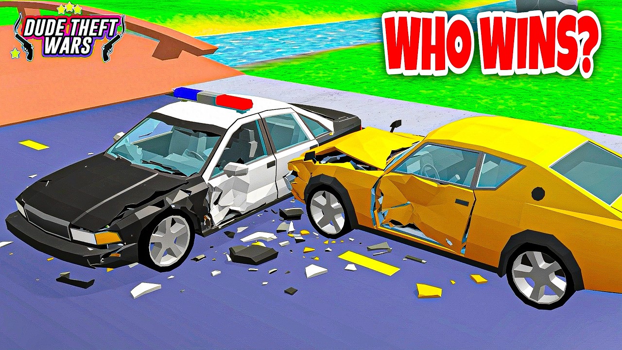 🚔 Level 1 Cars vs Level 3 Cars vs Popo Car &ndash; Ultimate Damage Test! | Dude Theft Wars