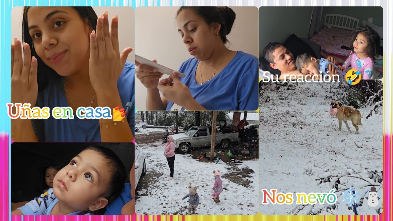 Mis hijos conocen la nieve por primera vez☃️❄️🥰/+Me realice uñas en casa💅🤭 me ahorro +de 50 dolares😏