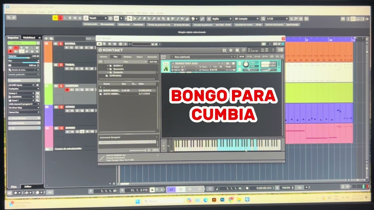 BONGO PARA CUMBIA NKI KONTAKT ( RITMO A BASE DE MIDI )