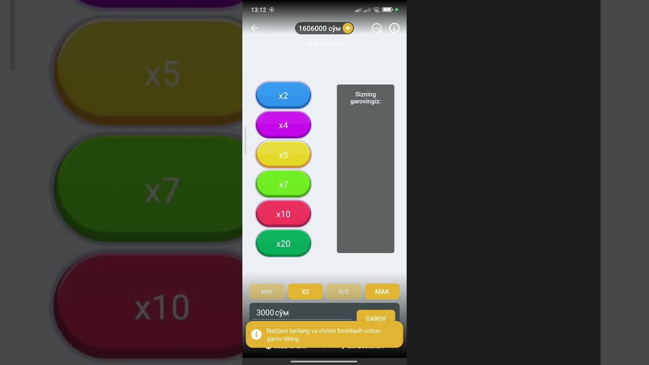 Spin And Win yangi strategiya Melbet 