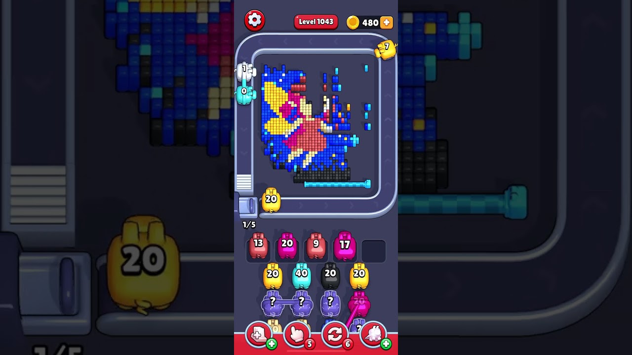 Pixel Flow Level 1043 (Very Hard)