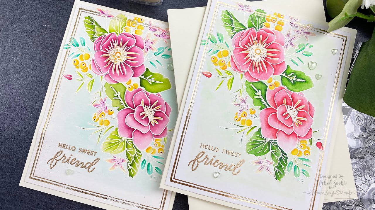 Watercoloring 2 Ways: Tombow and Zig featuring our April 2021 Card Kit!