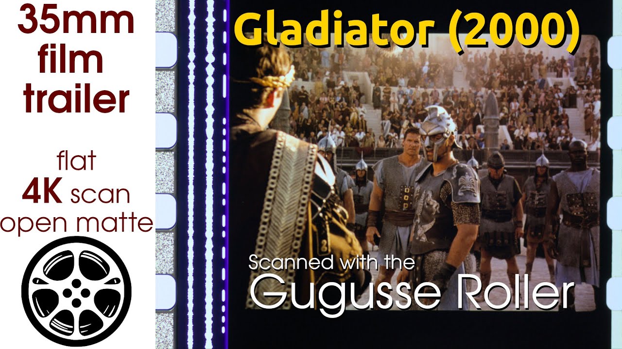 Gladiator (2000) 35mm film trailer, flat open matte, 4K *CROPPED