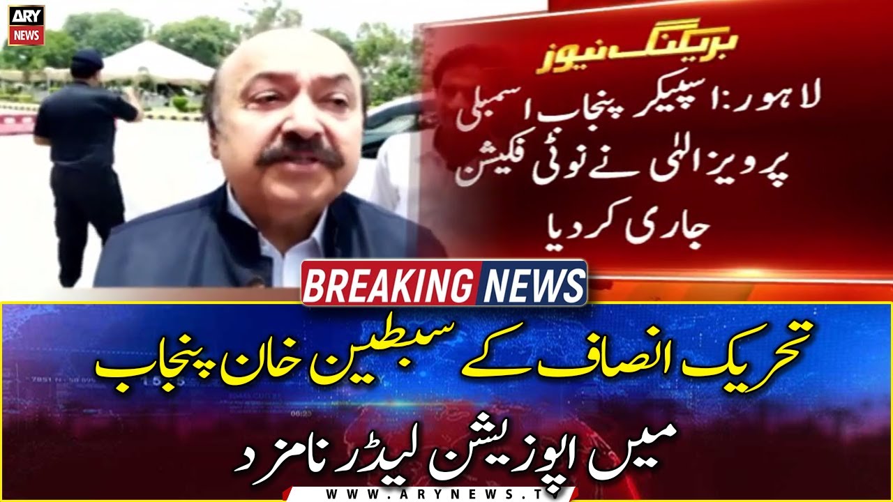 PTI's Sibtain Khan nominated as Opposition Leader in Punjab
