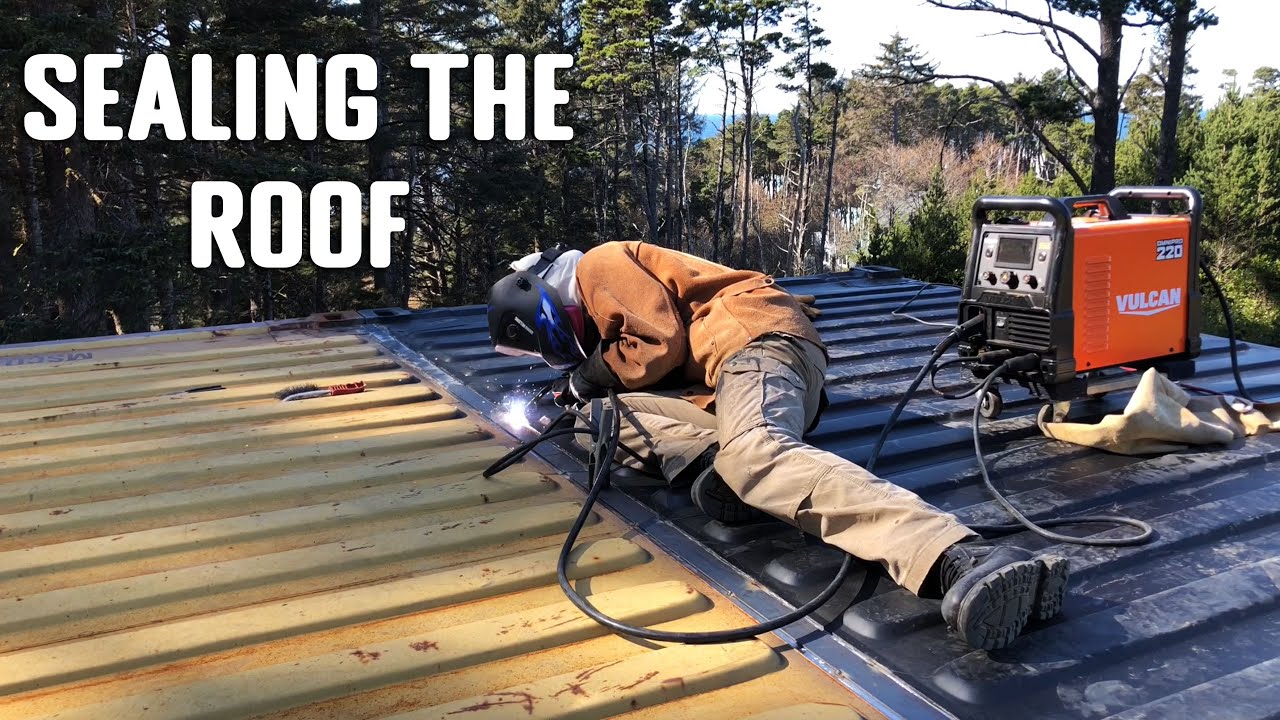 How To Waterproof 2 Shipping Containers - Welding The Roof Of Our Container House - Ep. 31