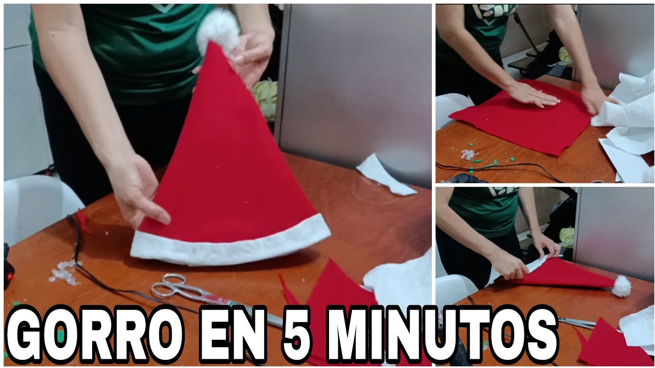 GORRO NAVIDEÑO EN 5 MINUTOS 