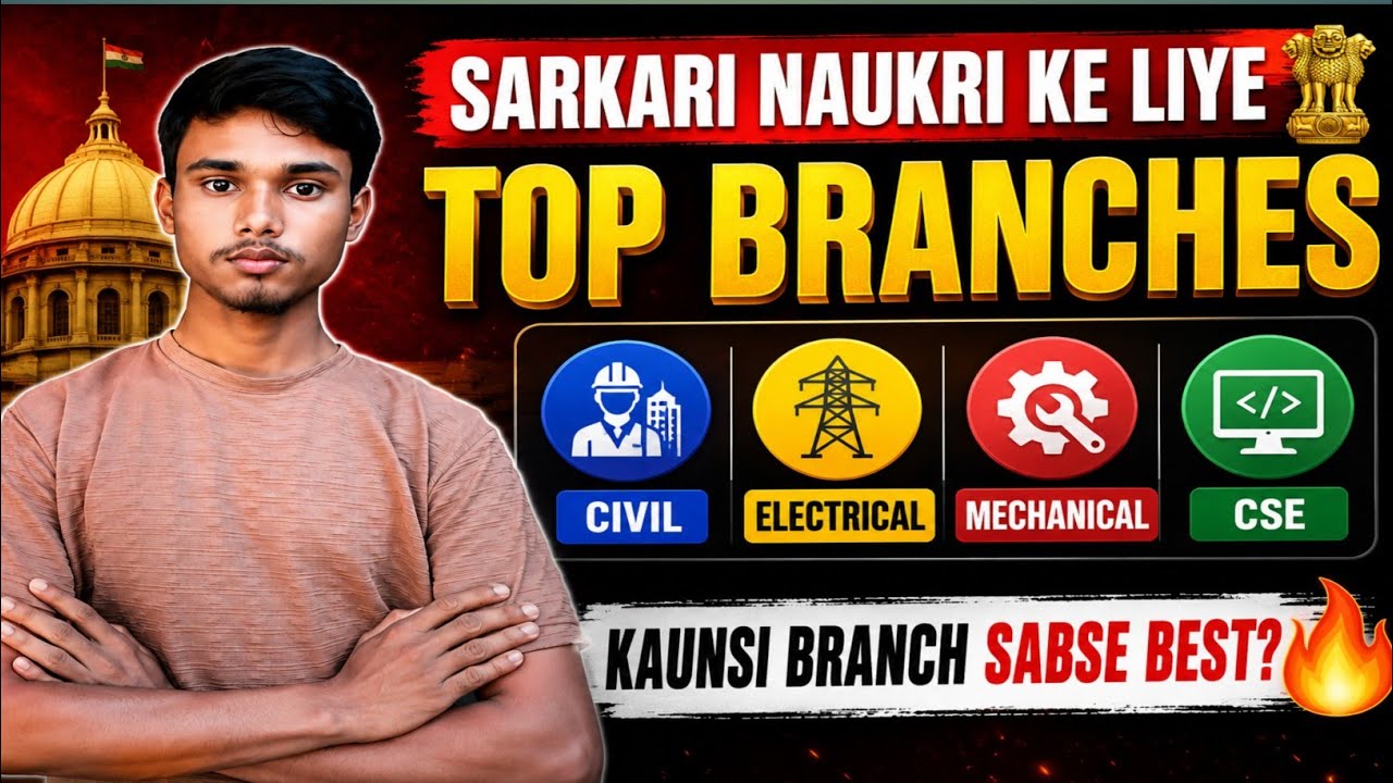 🚨 Sarkari Naukri Ke Liye Top Polytechnic Branches 2026 | Civil, Electrical, Mechanical, CSE #Railway