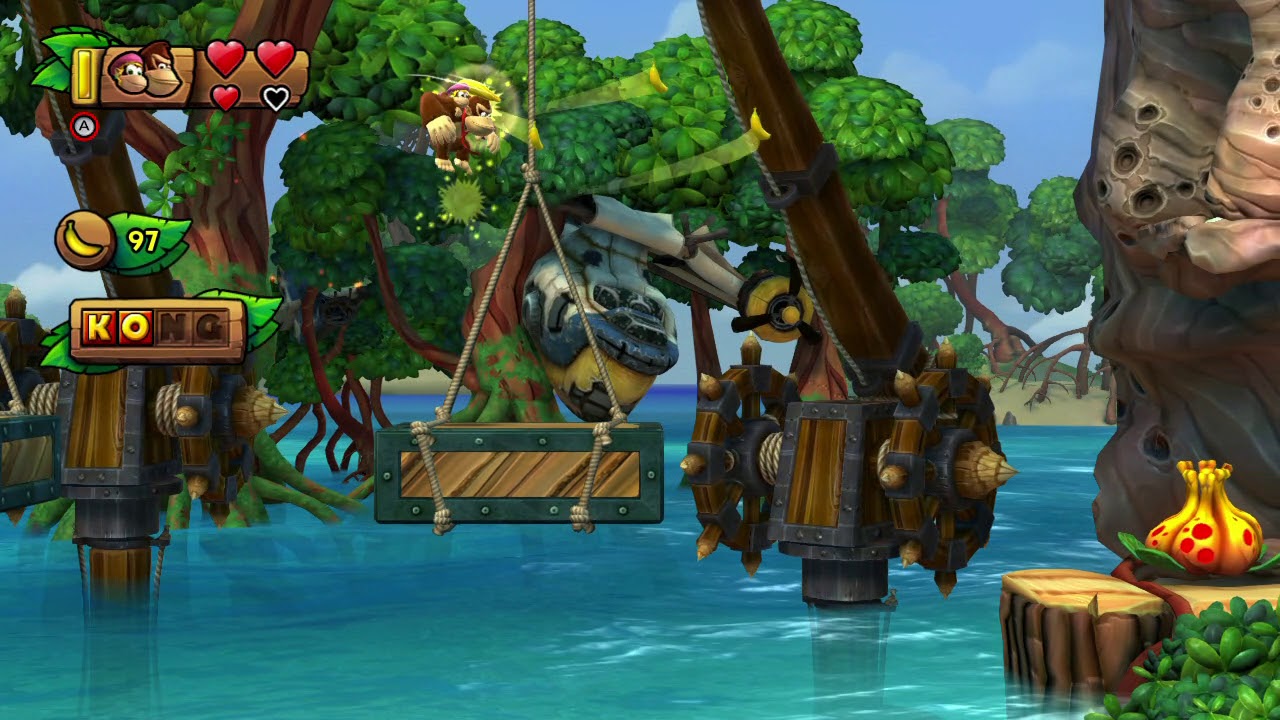 Donkey Kong Country Tropical Freeze - 02 - 1-2 - Orilla Ominosa + Salida Secreta - 100%