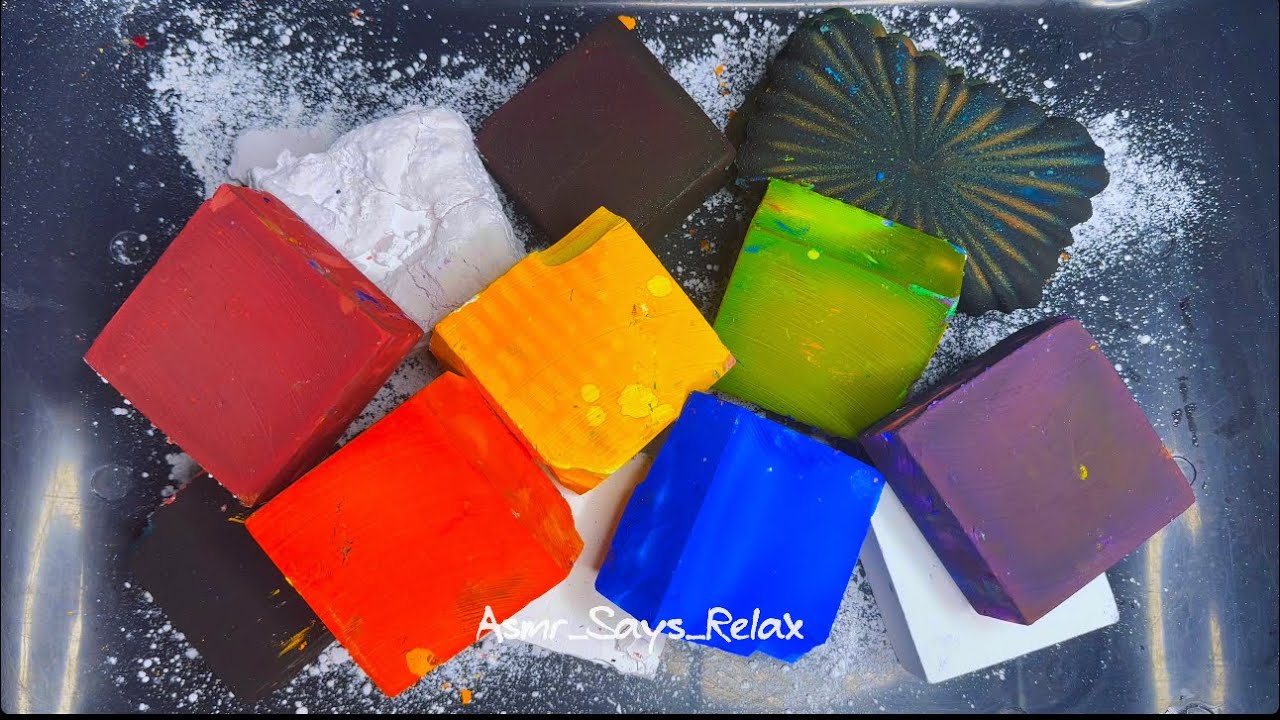 ASMR | Rainbow Dyed Chalk and Plain Janes