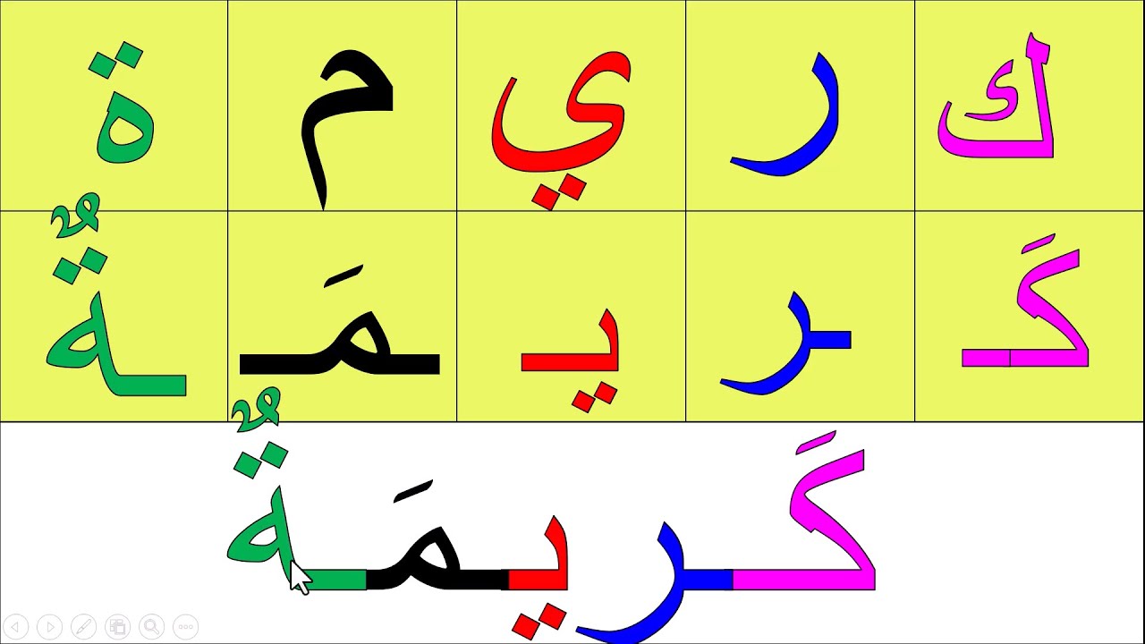 دروس محو الامية اعلن كيفية جمع الحروف لتكوين كلمات بالحركات والمدود