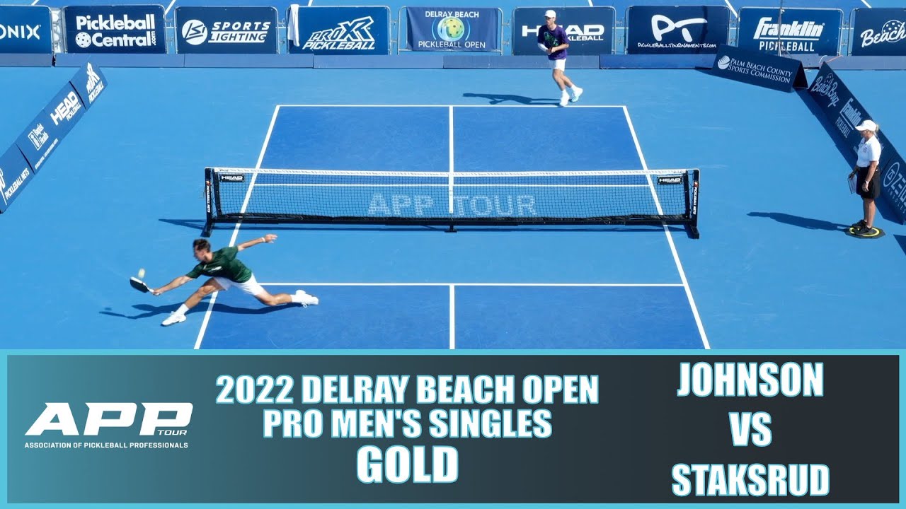 2022 APP Delray Beach Pickleball Open Pro Men's Singles Gold: JW Johnson VS Federico Staksrud