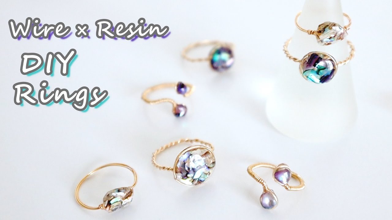 DIY💍 3 rings tutorial | making rings [Wire×Resin]