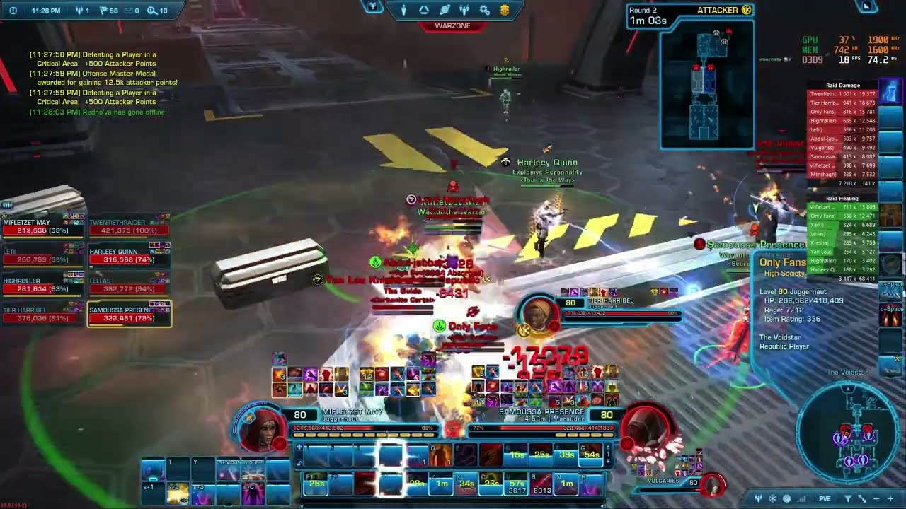 SWTOR PvP Warzone Voidstar - Immortal Juggernaut | Skank Tank 7.7 (True Battle Of Two Equal Armies)